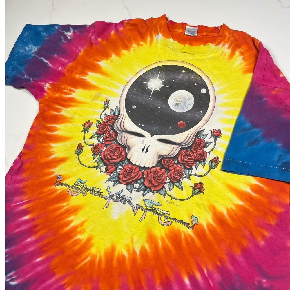 Grateful Dead T Shirt Mens XXL Space Your Face Tie Dye Vintage 90s Distressed